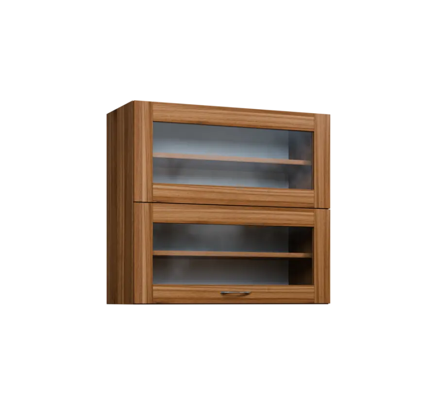 CHVVP - 8S horní skříňka, 2 výklopy, prosklená, 730x800x300, ořech světlý